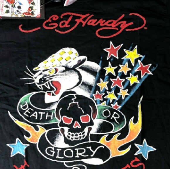 NWT Ed Hardy Death or Glory Shirt Medium M - Picture 4 of 5